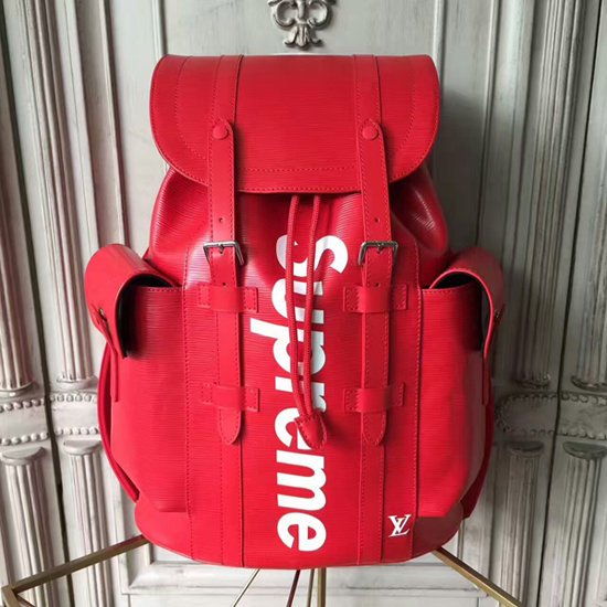 LOUIS VUITTON LV X SUPREME CHRISTOPHER BACKPACK 'EPI PM RED