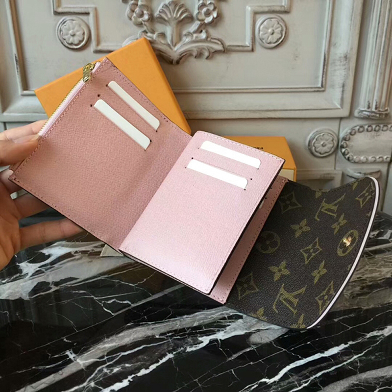 Authentic Louis Vuitton Wallet Brown Pink Monogram Portfeille Ballerine  M62037
