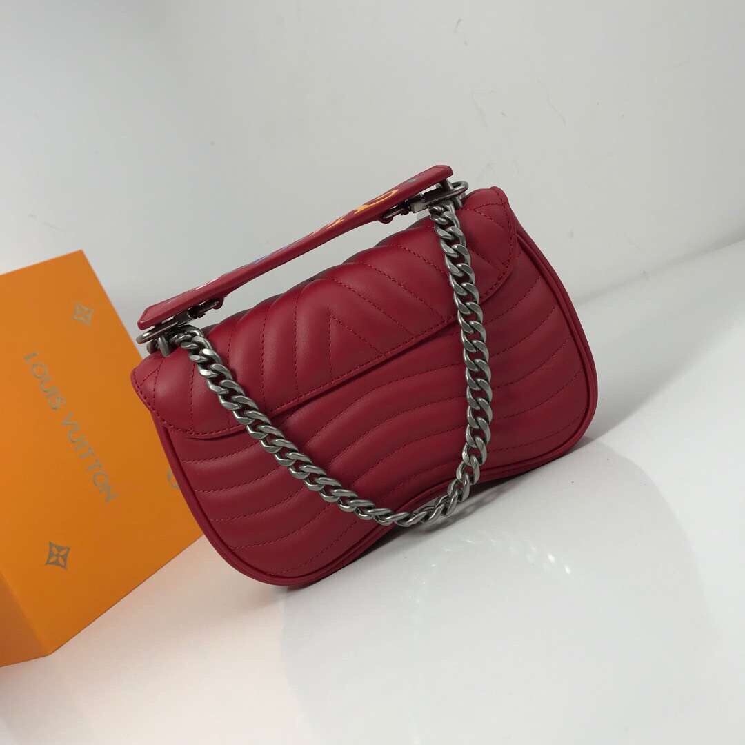 Louis Vuitton New Wave Calfskin Leather Chain Pochette Red/Scarlet  Crossbody