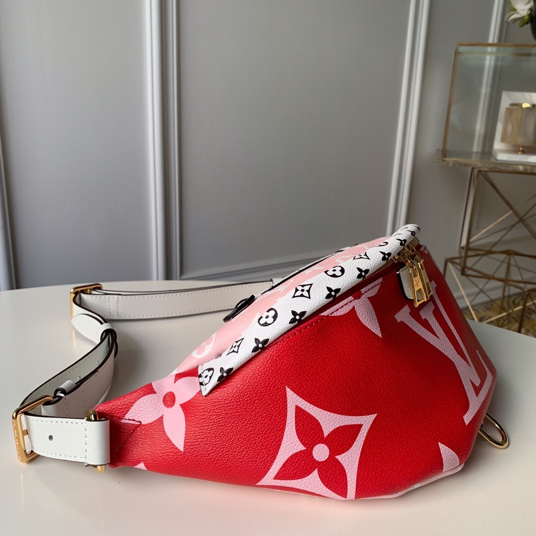 LOUIS VUITTON AUTHENTIC NEW BUMBAG Monogram Giant Flower Red Pink Shoulder  Bag