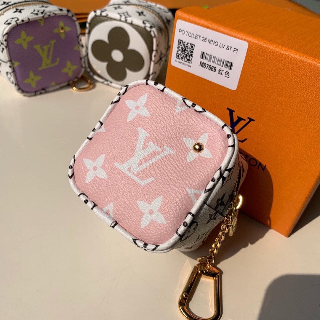Louis Vuitton Giant Monogram Cube Coin Purse M67669 Pink/Red (KD-9043045 )