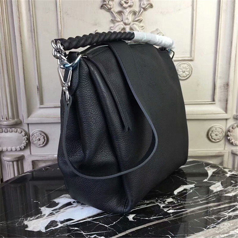 Louis Vuitton Babylon PM Shoulder Tote Hobo Mahina Galet Leather