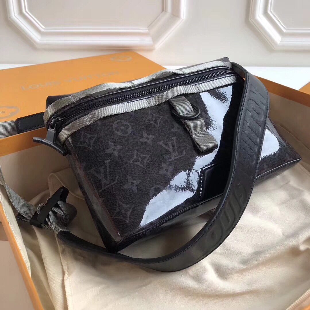 Black Louis Vuitton Monogram Eclipse Glaze Messenger Crossbody Bag