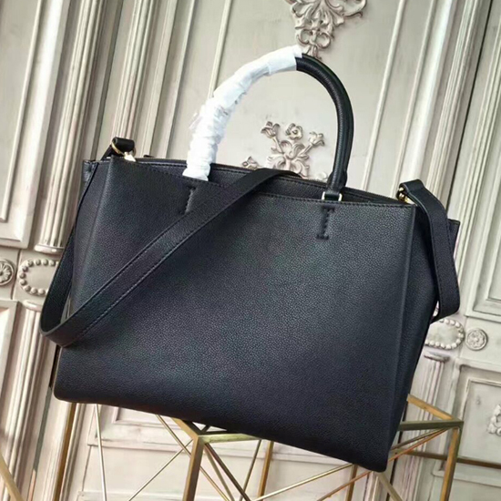 Louis Vuitton Lockmeto Calfskin Leather Tote Bag Black