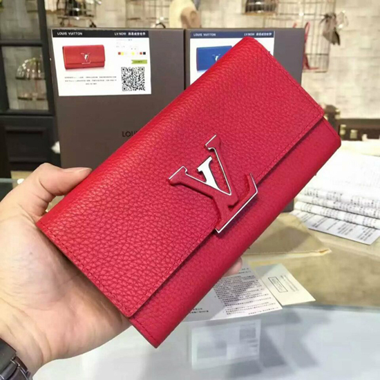 Louis Vuitton - Black Taurillon Leather Capucines Wallet