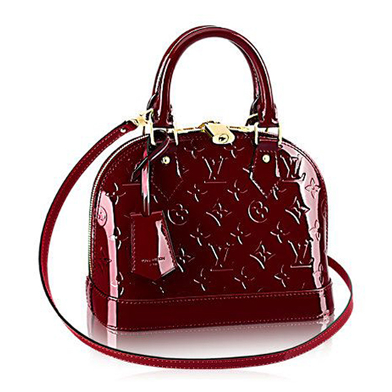 Louis Vuitton Alma Handbag Monogram Vernis mm with Chain Charm [Guaranteed authentic]