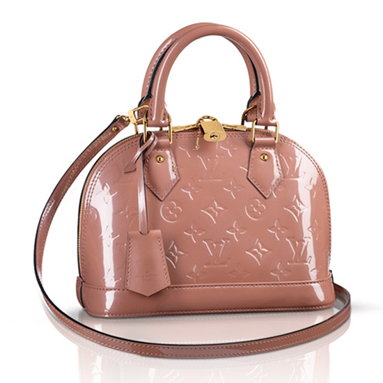 Louis Vuitton Alma BB Amaranth Monogram Vernis Bag Handbag M91678 at 1stDibs