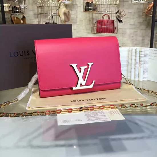 Louis Vuitton Black Leather Chain Louise GM Shoulder Bag