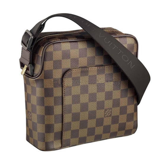 LOUIS VUITTON Men's Messenger OLAF MM Damier Ebene Briefcase Messenger Bag  at 1stDibs