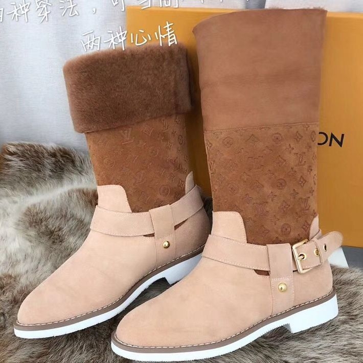 Louis Vuitton NEW Suede/Shearling Snowdrop Flat Ankle Boots sz 39