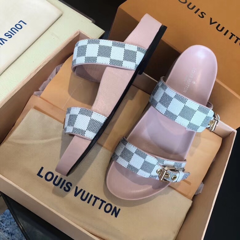 Louis Vuitton Damier Azur Bom Dia Flat Mule (US Size 9)