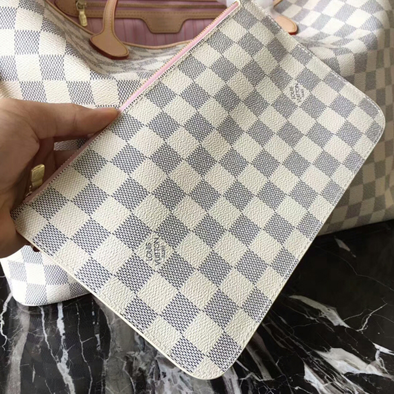 Louis Vuitton Damier Azur Neverfull GM with Pink Lining N41604