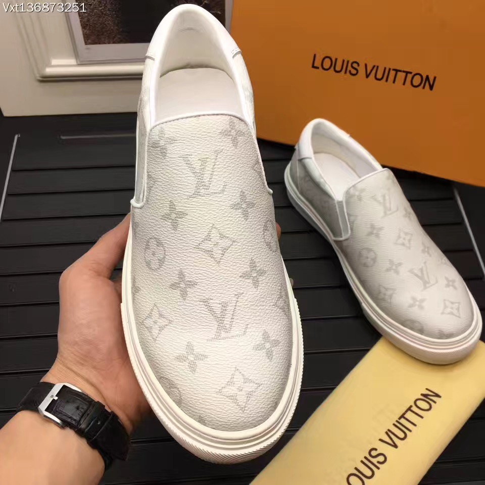 Louis Vuitton Men's Slip-on Sneaker White Monogram Canvas 2017 (K2100 ...